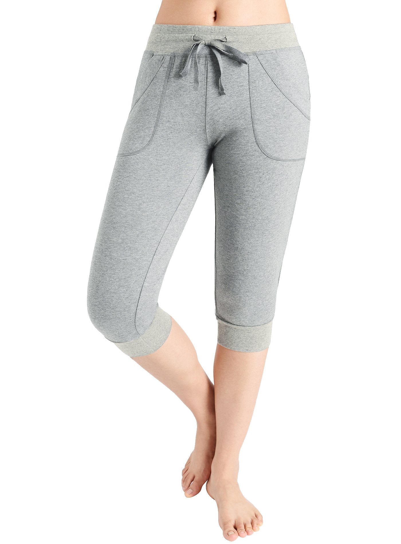 Women 95 Cotton Capri Sweatpants with Pockets