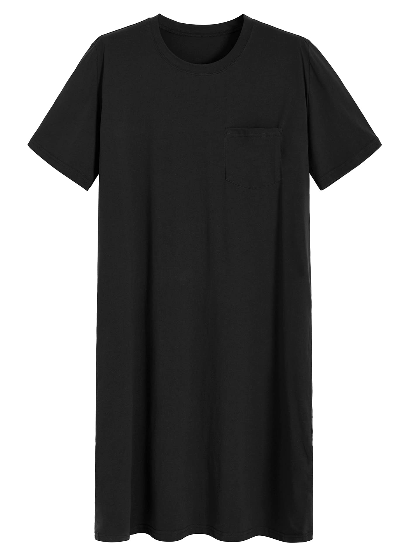 Men's Cotton Nightshirt Short Sleeves Sleep Shirt Nightgown - Latuza
