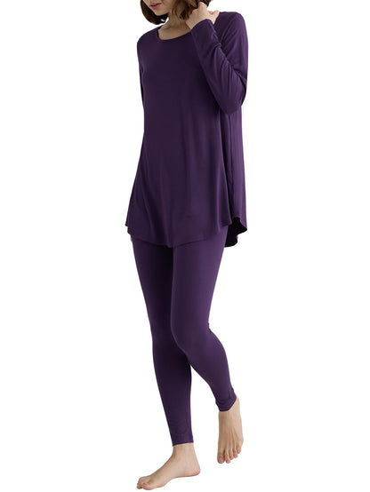 Women's Viscose Tunic Pajamas Leggings Lounge Set - Latuza