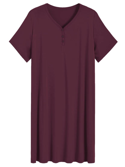 Women's Plus Size Summer Nightgown Viscose Sleep Shirt - Latuza