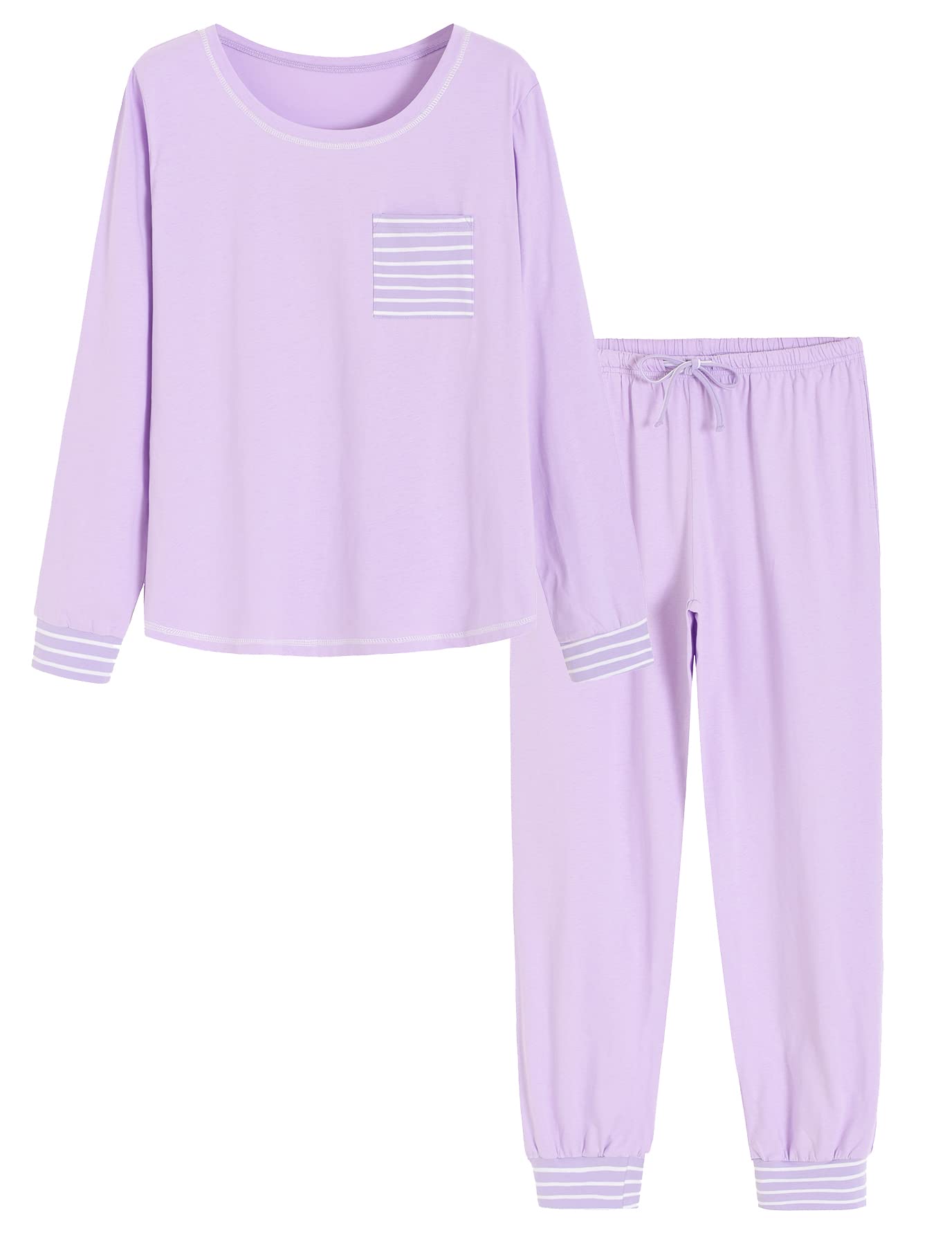 Women's Cotton Pajama Set Long Sleeve Sleepwear - Latuza