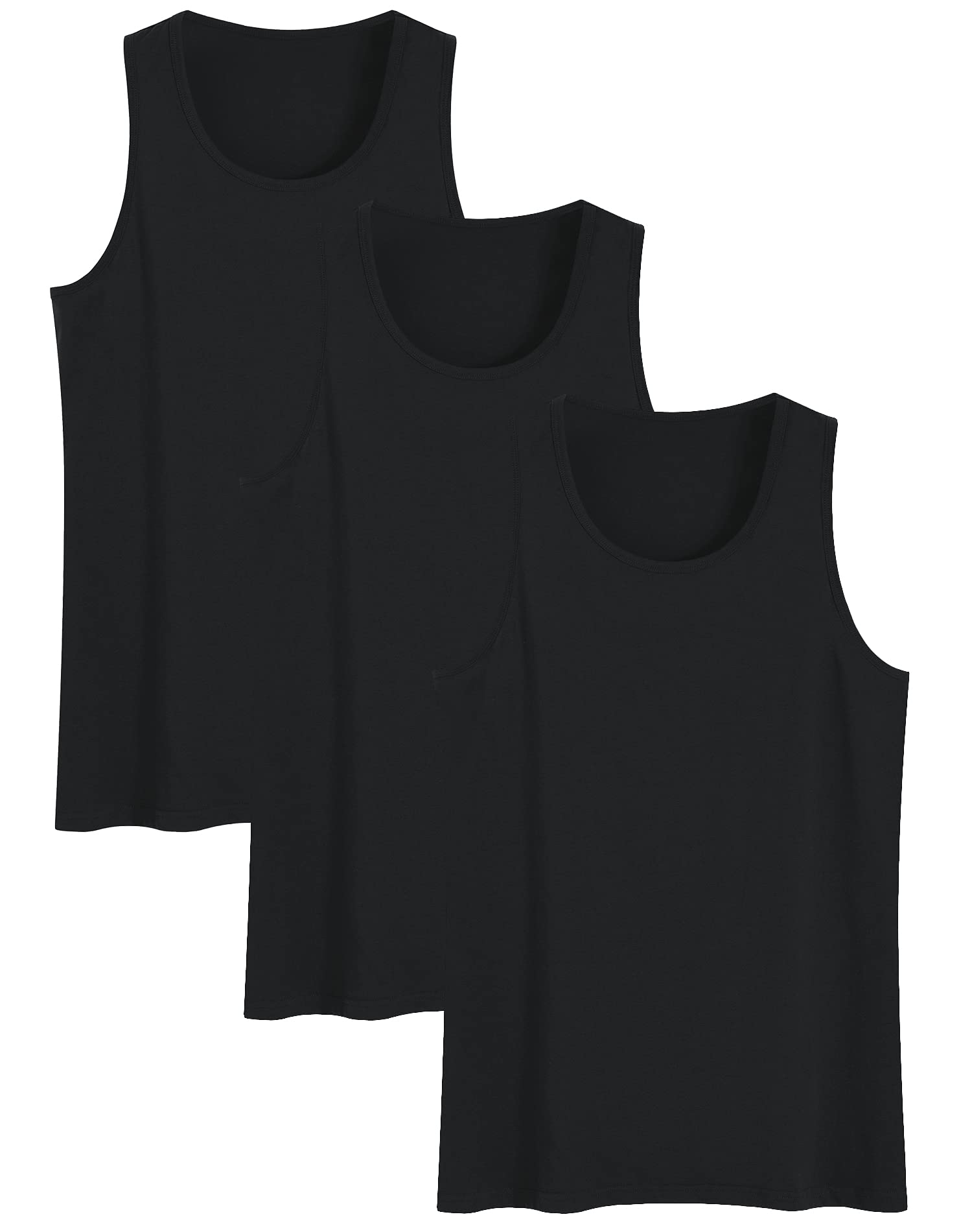 Men's Cotton Knit Tank Top Sleeveless Pajama Shirt - Latuza