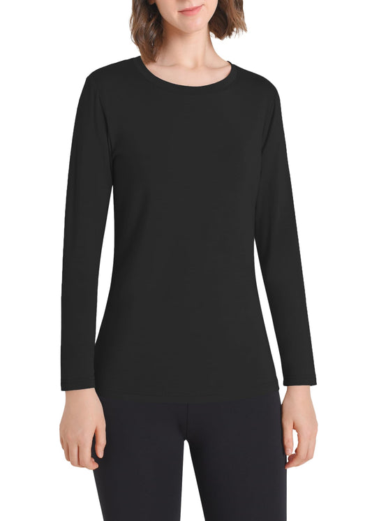 Women's Soft Long Sleeve Top Crew Neck Slim Fit Shirt - Latuza