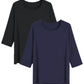 Women's Viscose Pajama Tops Crewneck 3/4 Sleeves Sleep Tee - Latuza