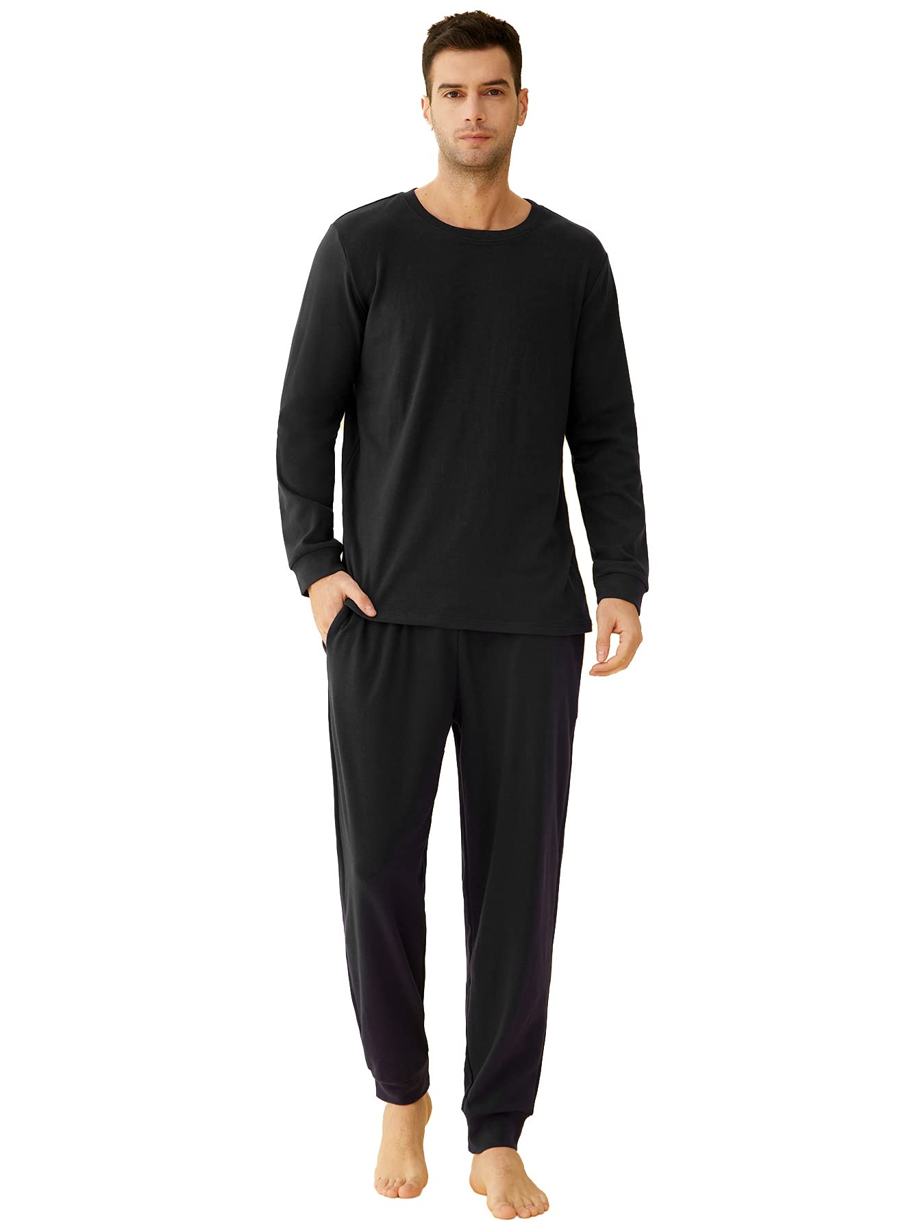 Men's Long Sleeves Sleep Top Jogger Pajama Pants Lounge Set