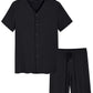 Men's Bamboo Viscose Button Up Short Sleeves Pajamas Set - Latuza