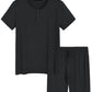 Men's Bamboo Viscose Henley Shirt Lounge Shorts Pajama Set - Latuza