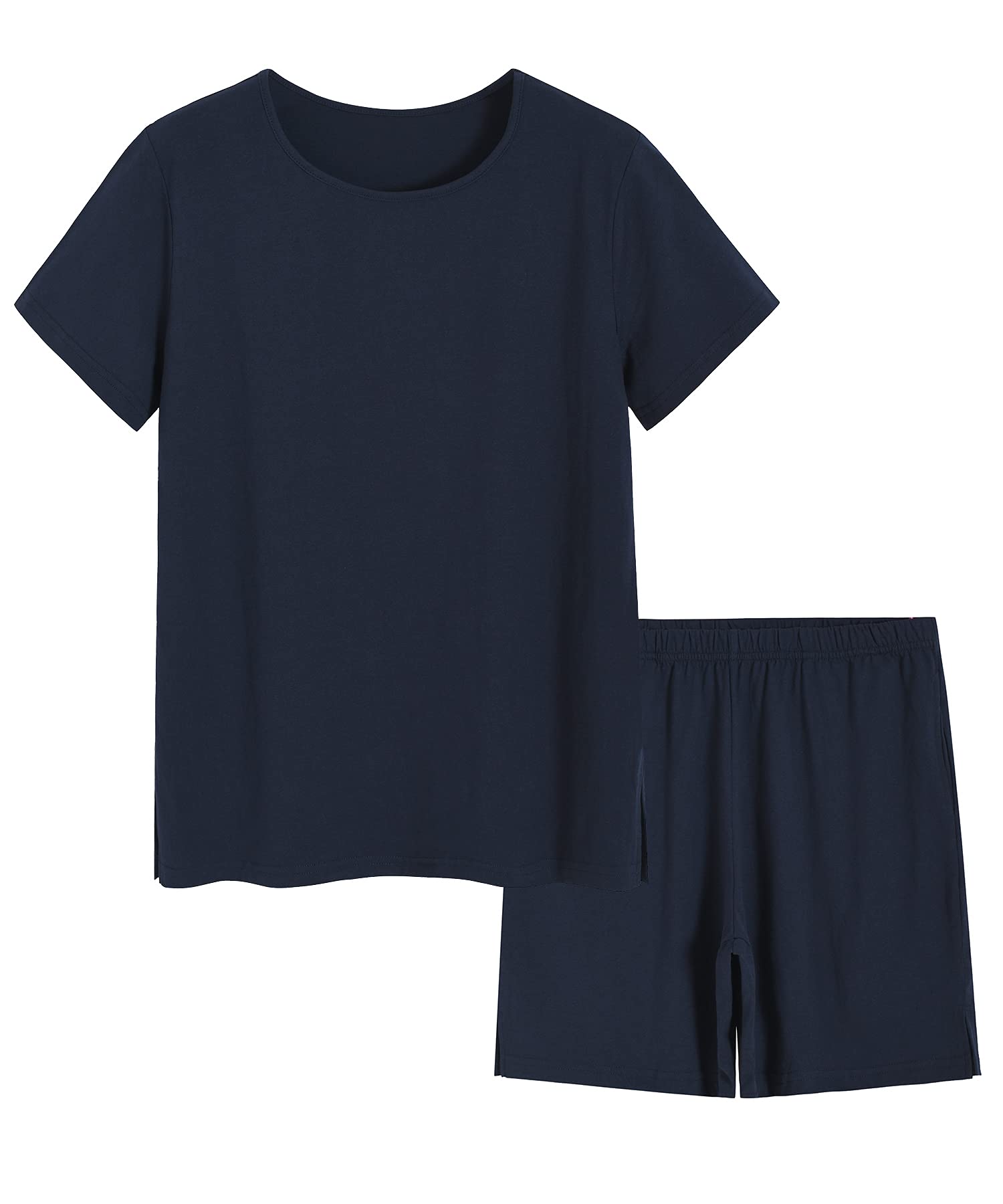 Women's Cotton Pajama Shirt Sleep Shorts Lounge Set - Latuza