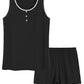 Women's Cotton Loungewear Set Sleep Tank Top with Pajama Shorts - Latuza