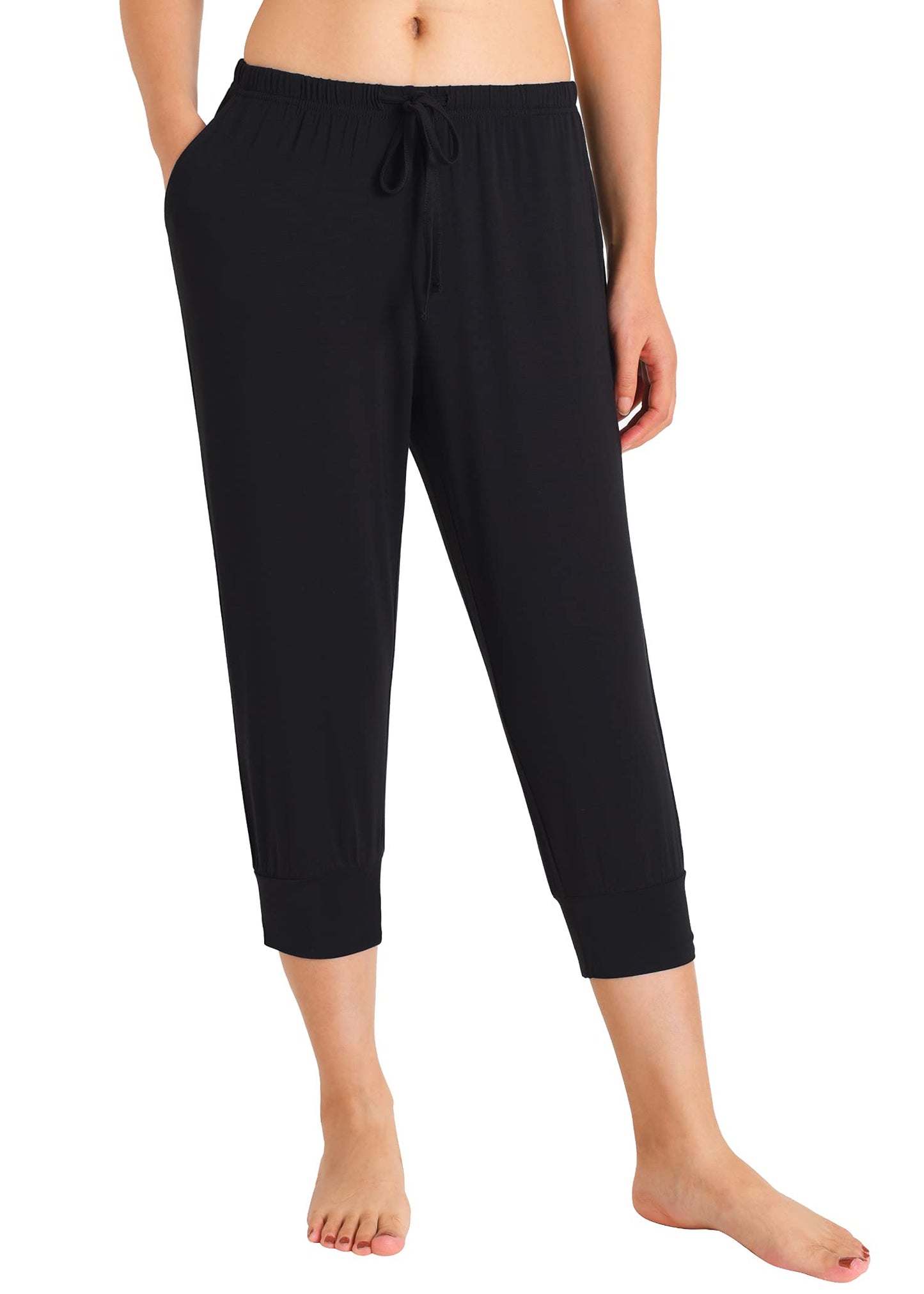 Women's Bamboo Viscose Jogger Capri Pajama Lounge Pants - Latuza