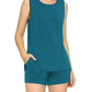 Women's Bamboo Viscose Pajama Tank Top Shorts Lounge Set - Latuza