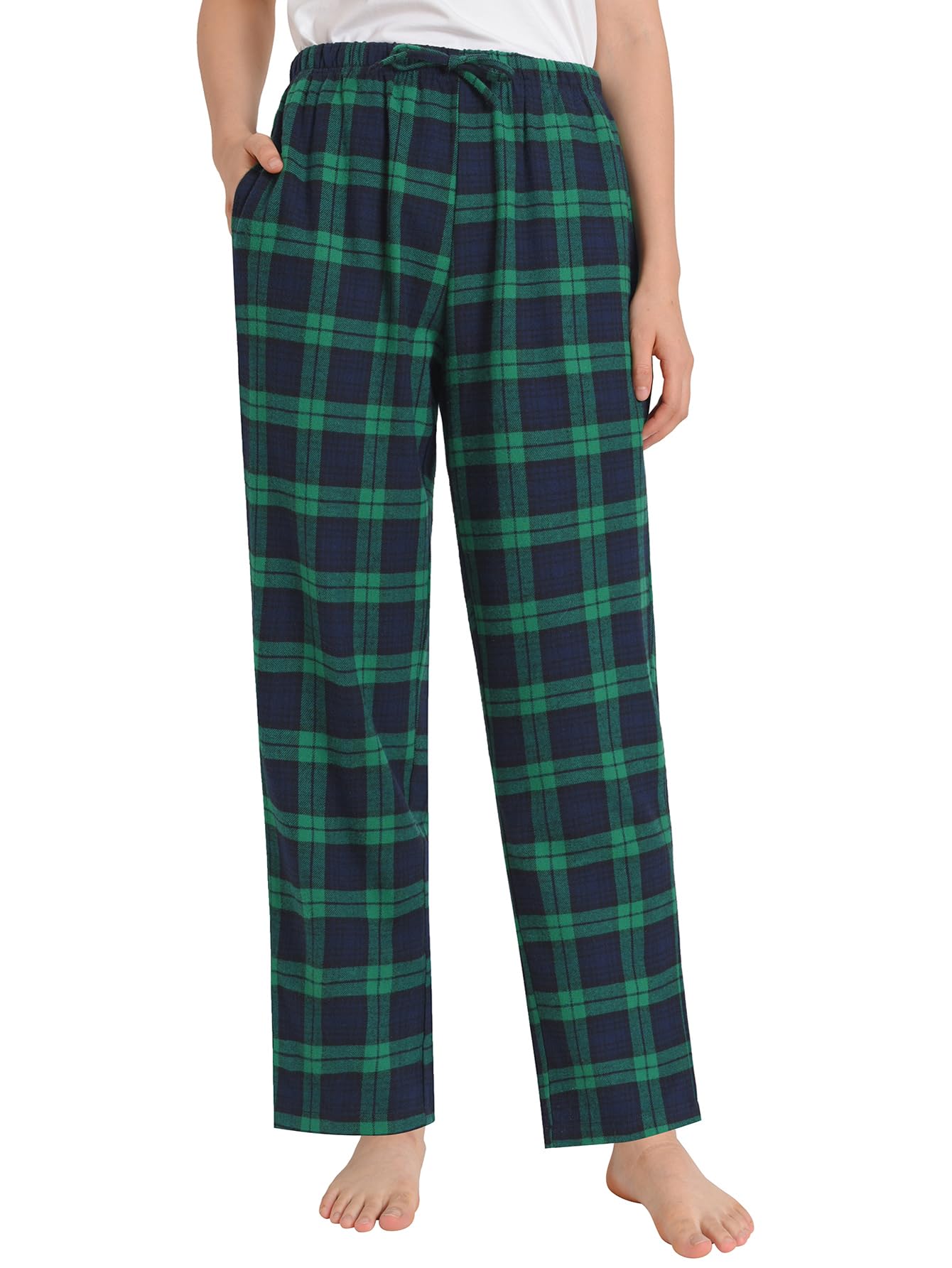 Women's Petite Cotton Lounge Pants Flannel Pajama Pants with Pockets - Latuza