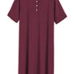 Women's Long Sleep Shirt Henley Nightshirt with Pockets - Latuza