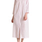 Women's Cotton Zip Up Robe 3/4 Sleeves Housecoat Long Duster with Pockets - Latuza