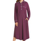 Women's Button Down Sleep Shirt Long Sleeves Nightgown - Latuza