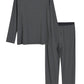 Men's Long Sleeve Pajamas Top and Pants Lounge Set with Pockets - Latuza
