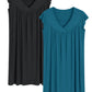 Women's Bamboo Viscose Pleated Nightgown with Cap Sleeves - Latuza