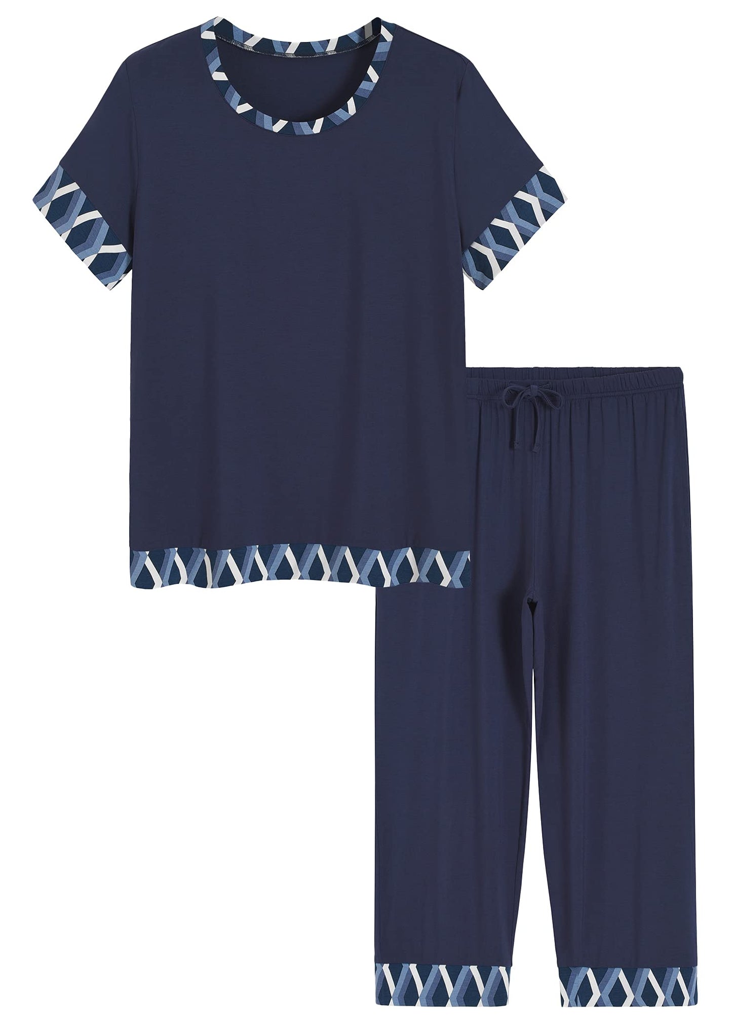 Women's Bamboo Viscose Capri Lounge Pajama Set - Latuza