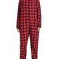 Women's Flannel Zipper Onesie Long Sleeves Pajama Jumpsuit - Latuza