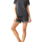 Women's Bamboo Viscose Pajama Shirt and Shorts Set Soft Sleepwear - Latuza