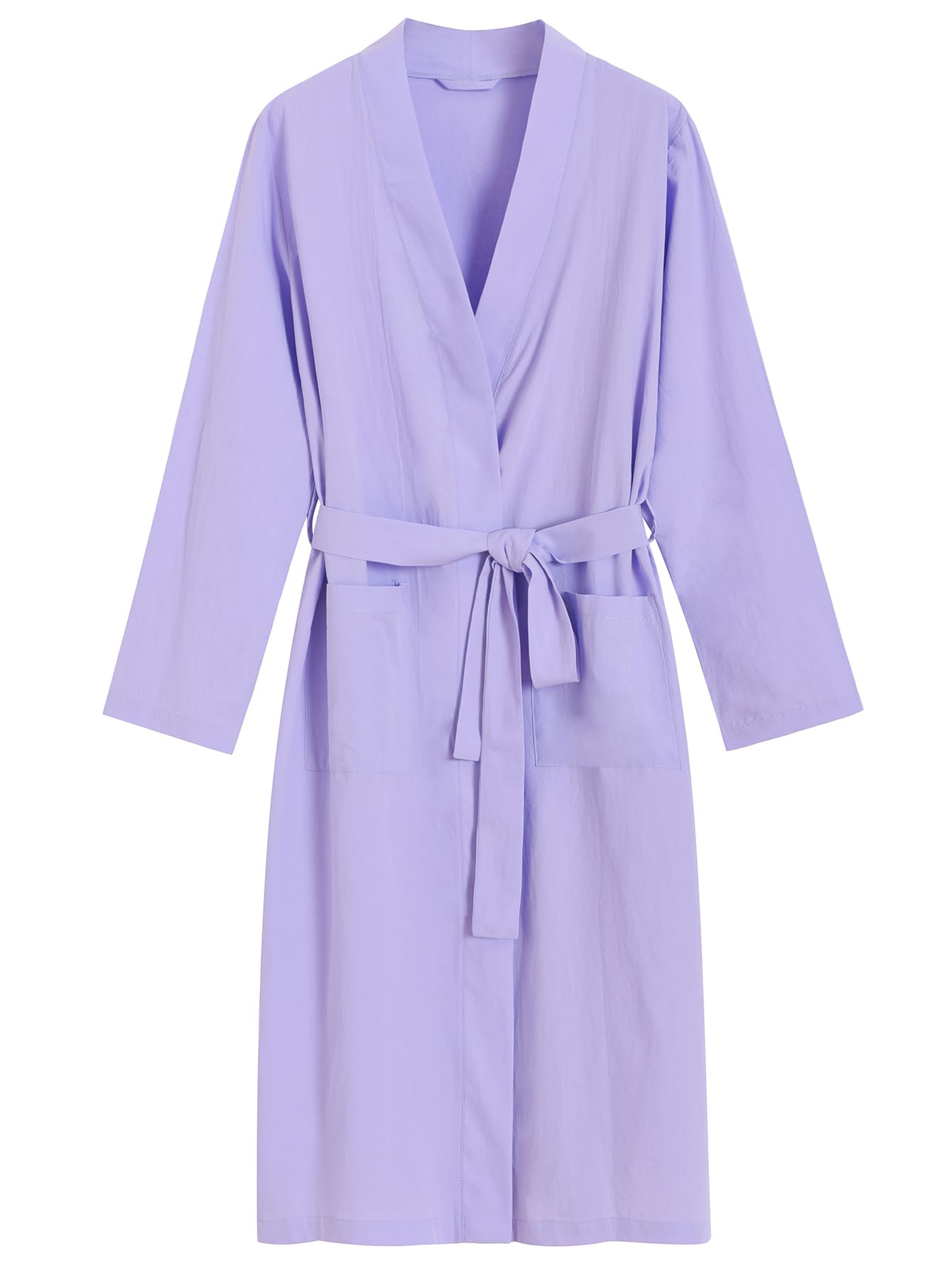 Women's Lightweight Cotton Robe Ladies Knee Length Bathrobe - Latuza