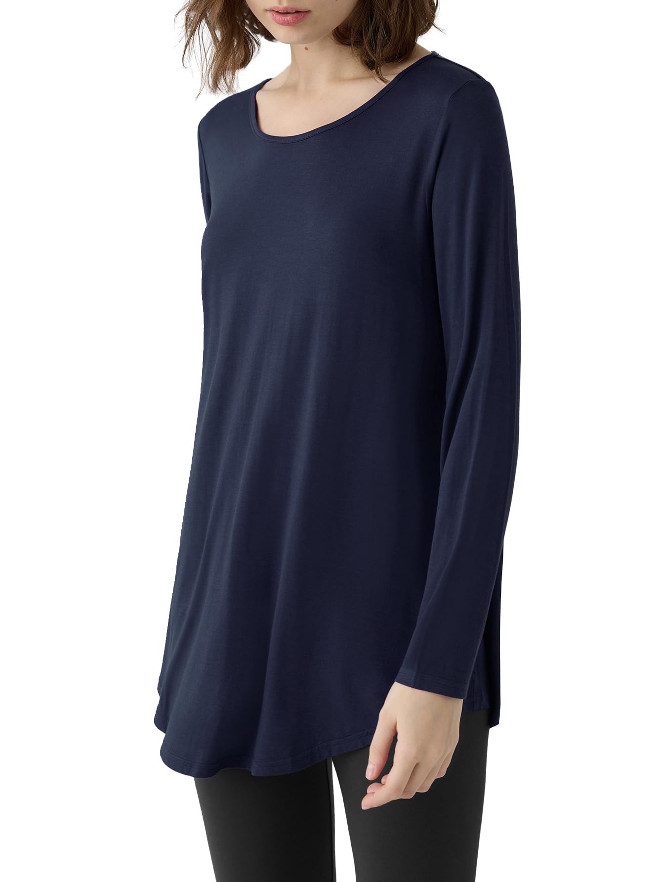 Women's Viscose Long Sleeves Tunic Lounge Pajama Top - Latuza