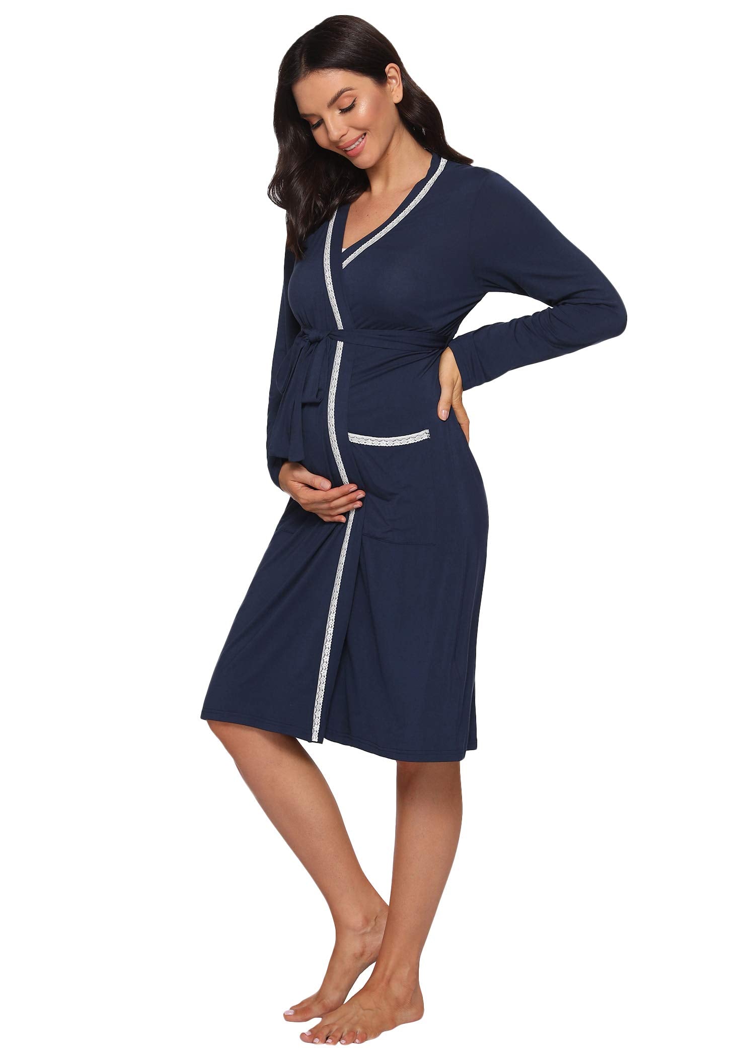 Women's Soft Bamboo Viscose Maternity Nursing Robe - Latuza