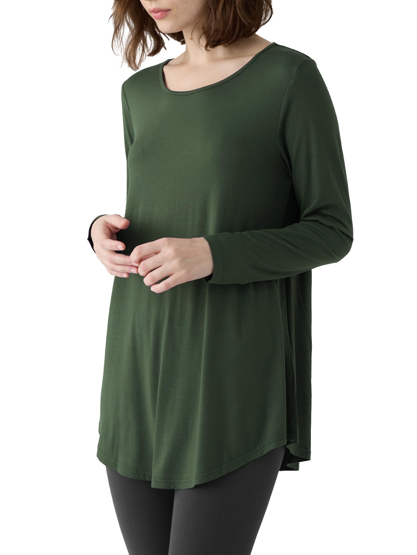 Women's Viscose Long Sleeves Tunic Lounge Pajama Top - Latuza