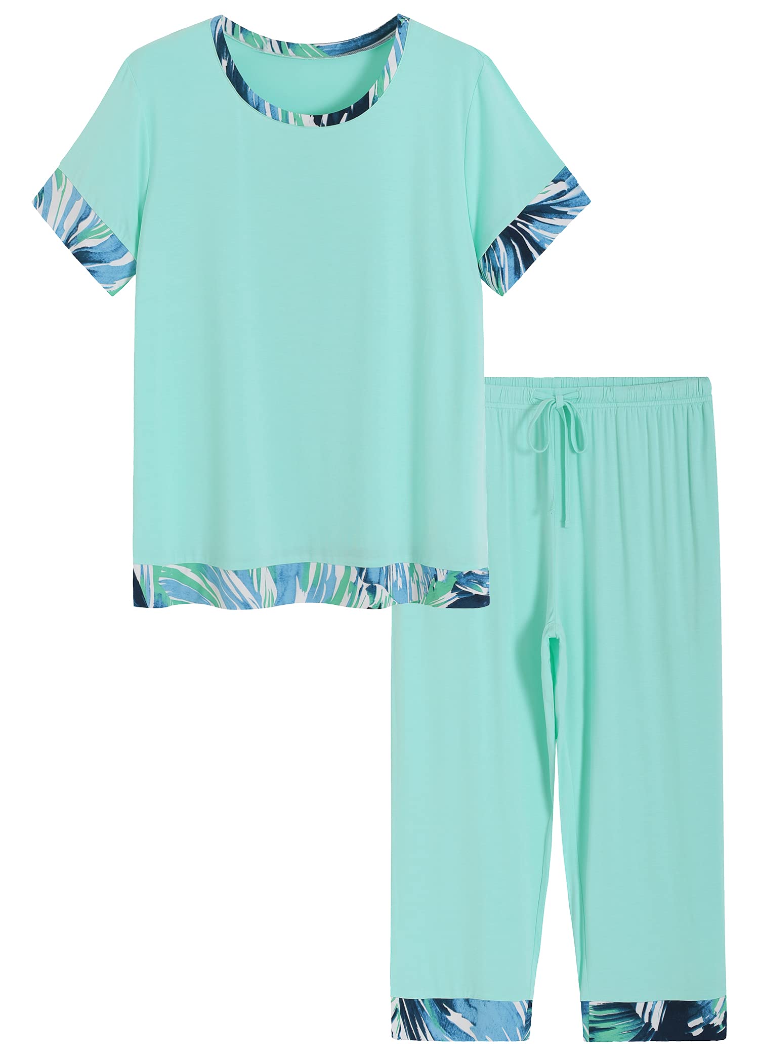 Women's Bamboo Viscose Capri Lounge Pajama Set - Latuza