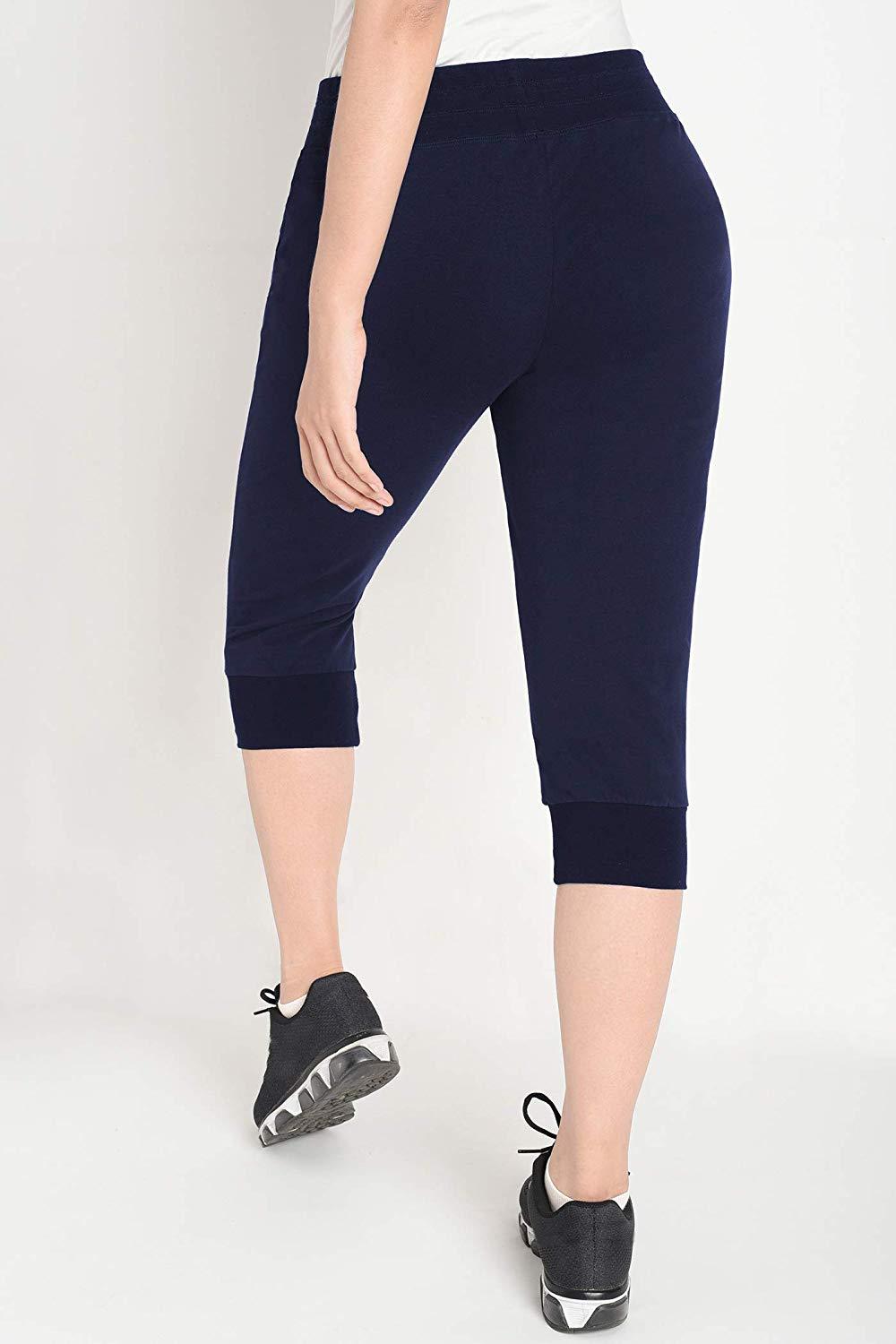 Women's Cotton Sweatpants Jersey Capri Pants with Pockets – Latuza