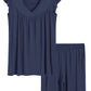 Women's Bermuda Pajama Shorts Set Soft Viscose Pj Set - Latuza