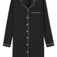 Women's Cotton Nightshirt Button Up Long Sleeves Sleep Shirt - Latuza