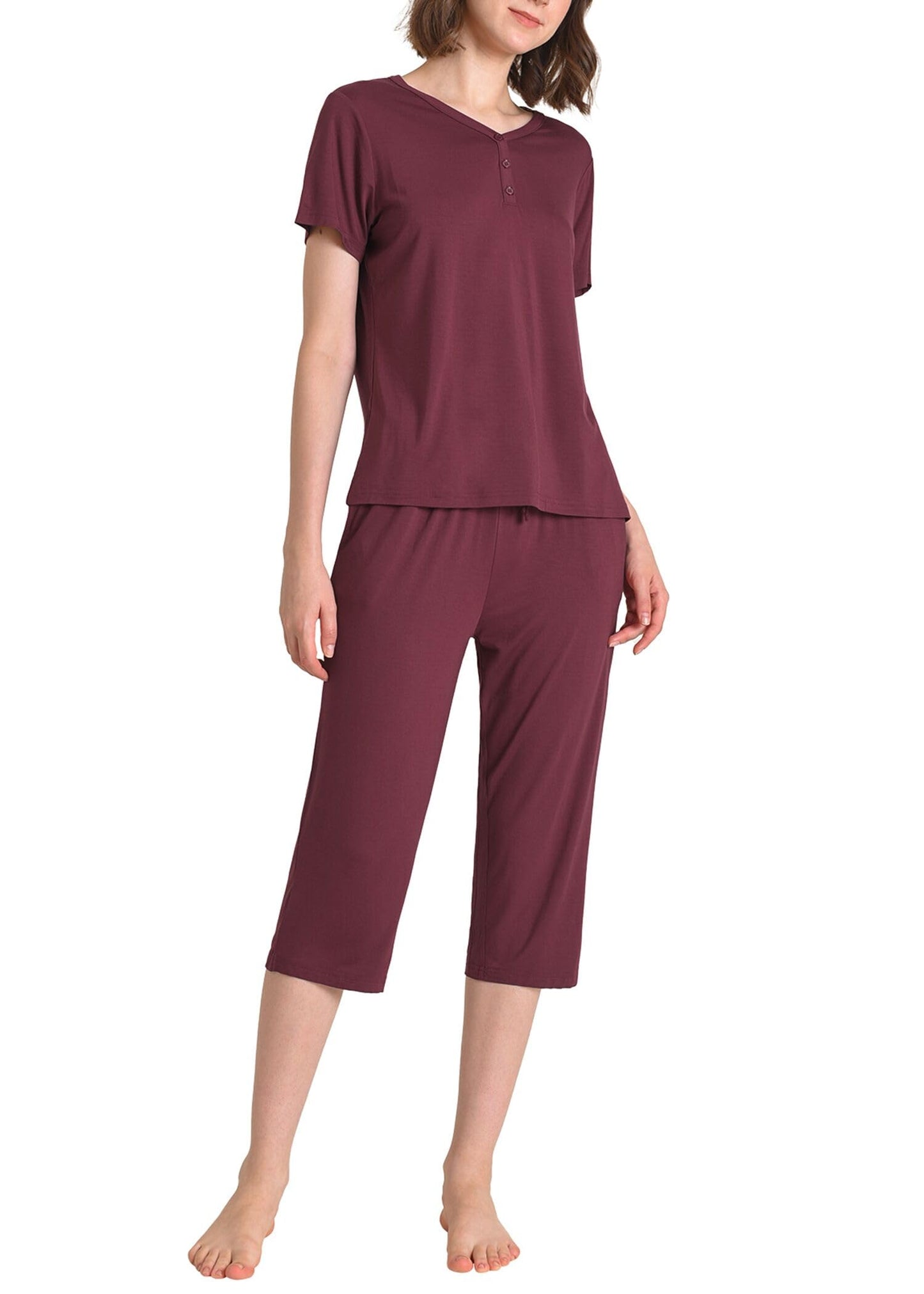 Women's Capri Pajamas Set Soft Comfy Viscose - Latuza