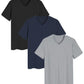 Men's Viscose Sleep Shirt Soft V-Neck Pajama Tops 3 Pack - Latuza