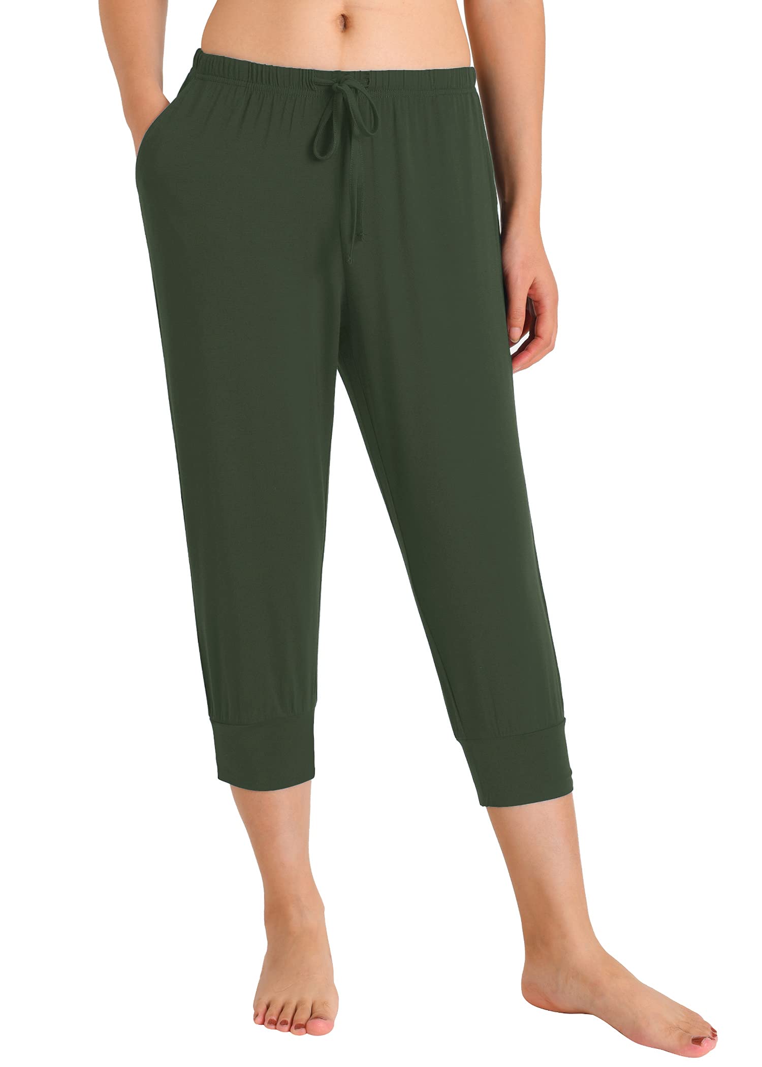 Women's Bamboo Viscose Jogger Capri Pajama Lounge Pants - Latuza