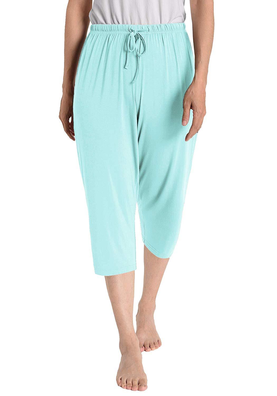 Women's Knit Bamboo Viscose Capris Sleepwear - Latuza