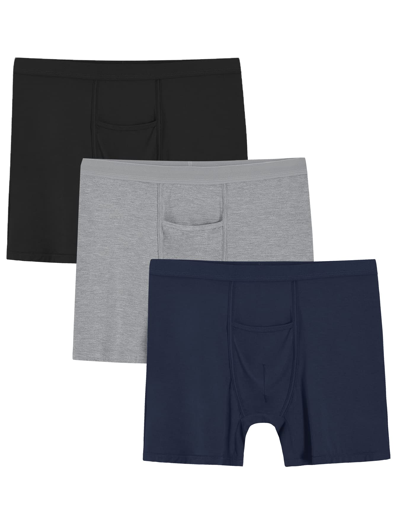 Men's Viscose Boxer Briefs Horizontal Fly Underwear Pack - Latuza