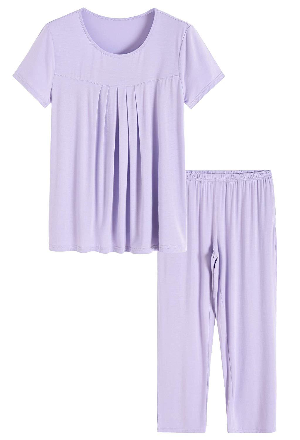 Women's Bamboo Sleepwear Pleated Shirt Pants Pajamas Set – Latuza