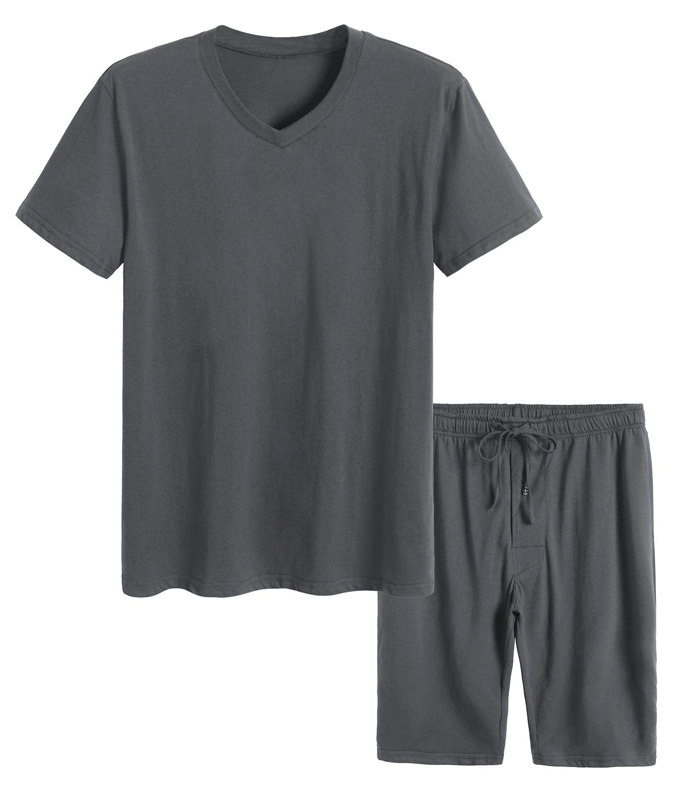 Men's Cotton Shirt with Shorts Pajama Set Knit Lounge Set - Latuza