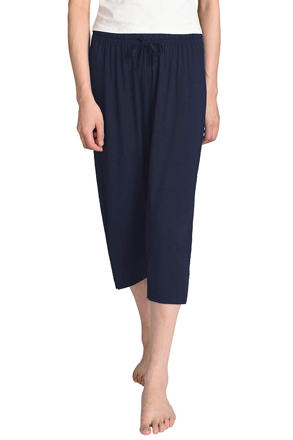 Women's Knit Bamboo Viscose Capris Sleepwear - Latuza