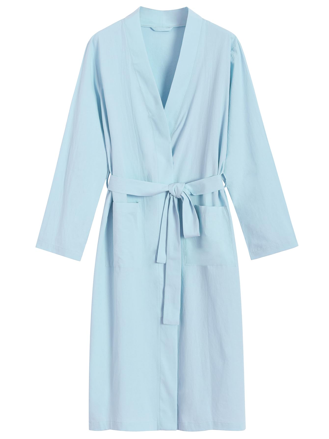 Women's Lightweight Cotton Robe Ladies Knee Length Bathrobe - Latuza