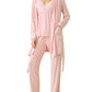 Women's Bamboo Viscose 3 Piece Nursing Pajama Set with Robe - Latuza