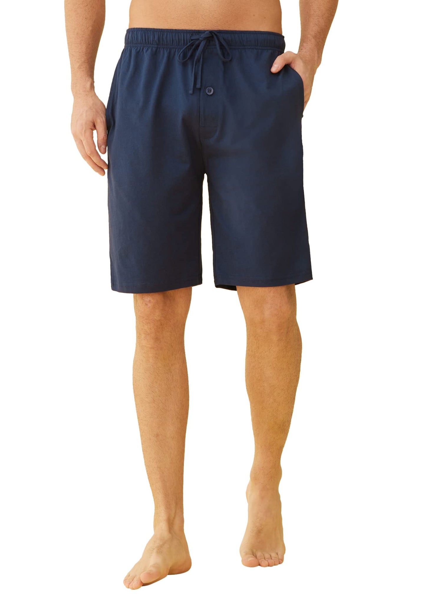 Men's Cotton Pajama Bottoms Soft Lounge Shorts with Pockets - Latuza