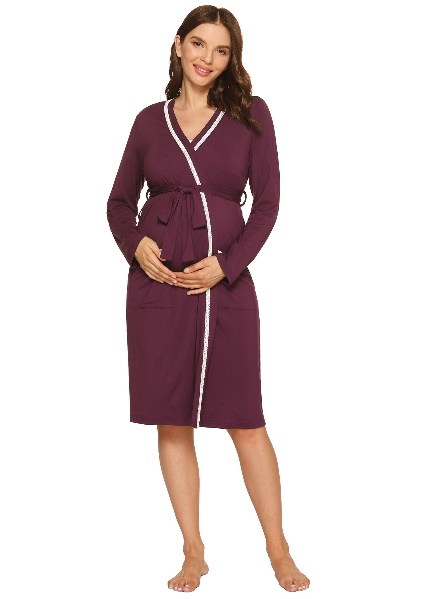 Women's Soft Bamboo Viscose Maternity Nursing Robe - Latuza