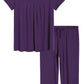 Women's Bamboo Pajamas Pleated Top and Capris Pjs Set - Latuza