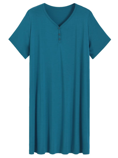 Women's Plus Size Summer Nightgown Viscose Sleep Shirt - Latuza