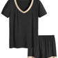 Women's Petite Size Pajama Short Sets Two Piece Loungewear - Latuza