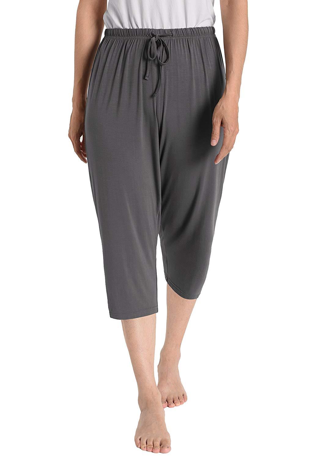 Women's Knit Bamboo Viscose Capris Sleepwear - Latuza