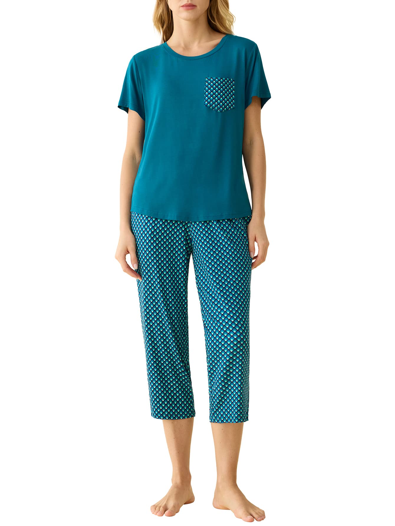 Women's Capri Pajamas Lounge Set - Latuza