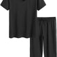 Women's Cotton Pajamas Set Tops and Capri Pants Sleepwear - Latuza